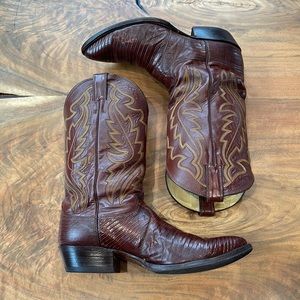 Justin Lizard Cowboy Western Boots Men's 11D